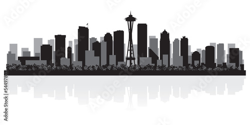 Seattle city skyline silhouette