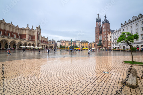 Main square of the old town in Cracow, Poland