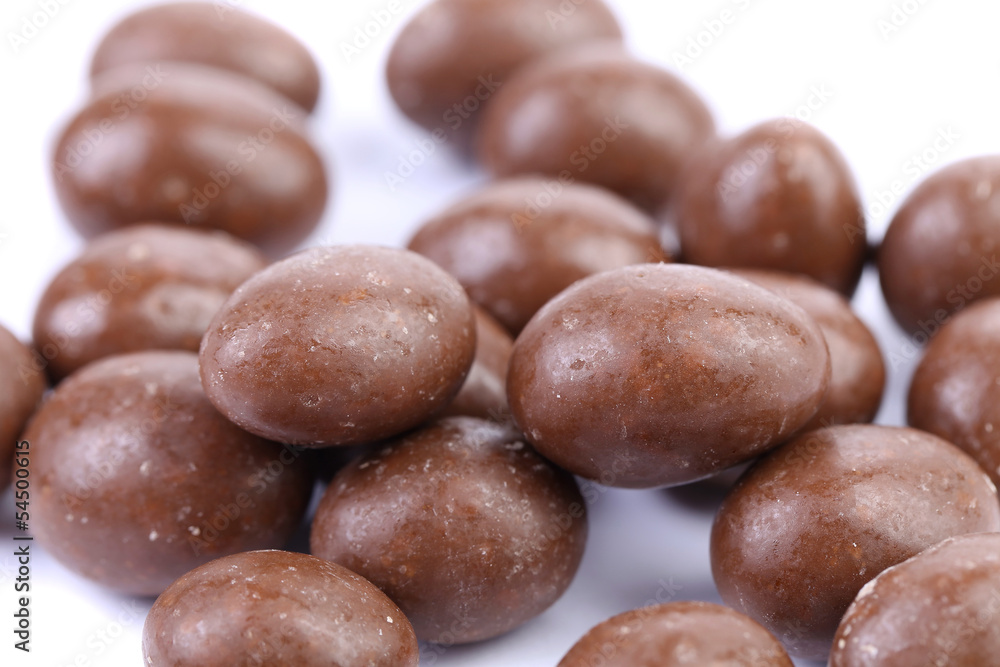 Brown dragee, in chocolate covered. Brown dragee, in chocolate covered.