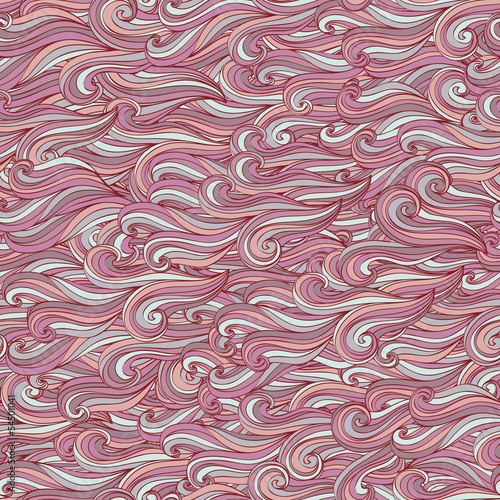 vector seamless abstract hand-drawn pattern, waves background