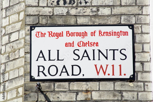 All Saints Road street sign