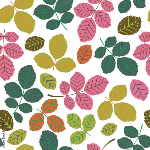 Seamless pattern with leaf, abstract leaf texture, endless backg