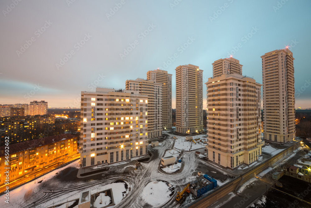 Naklejka premium Several high-rise residential buildings