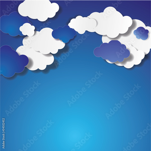 Fototapeta Naklejka Na Ścianę i Meble -  Blue sky with clouds. Vector