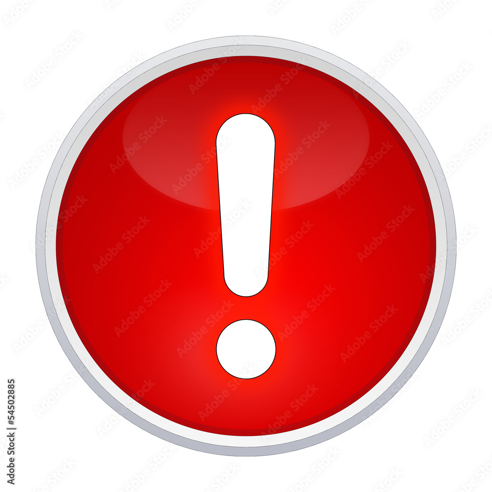 exclamation point red button round exclamation point red button round