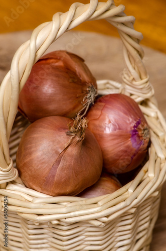 Basket of onions.