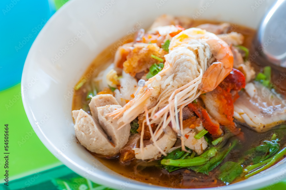 Noodle spicy with shrimp and pork Noodle spicy with shrimp and pork