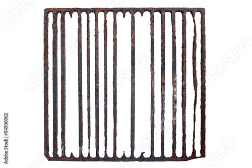old, rusty prison grating