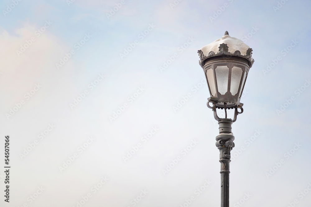 Snow on the lamp post