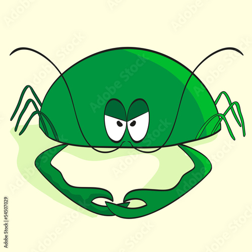 angry green crab/vector illustration