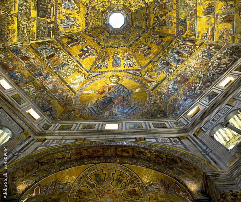 Dome of Baptistery di San Giovanni. Florence, Italy