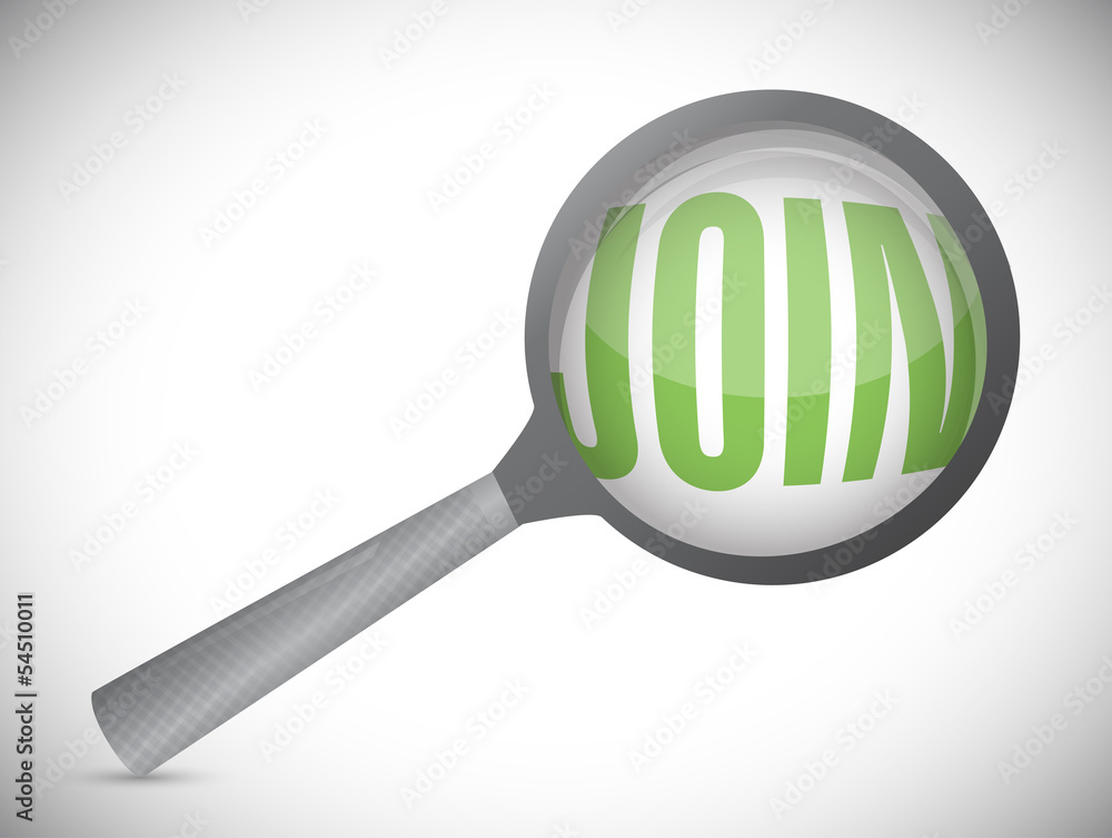 join under a magnify glass. illustration design join under a magnify glass. illustration design