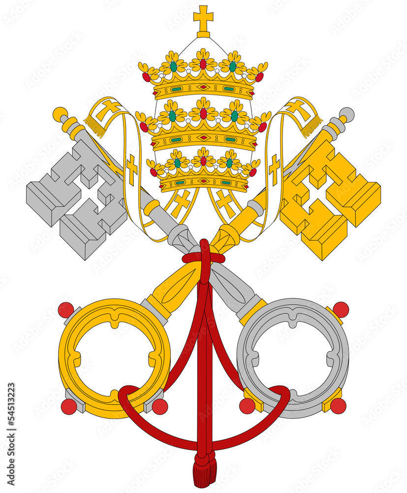 Naklejka premium Flaga herbu Watykanu