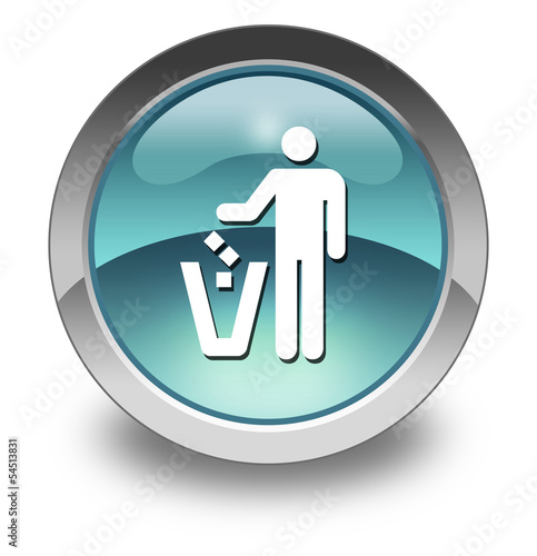 Light Blue Glossy Pictogram "Litter Container"