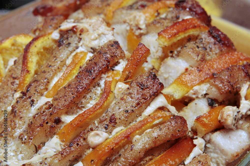 Pork fillet baked with oranges and spices Pork fillet baked with oranges and spices
