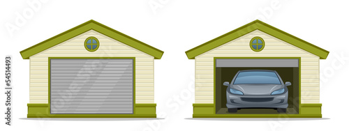 Garage with car