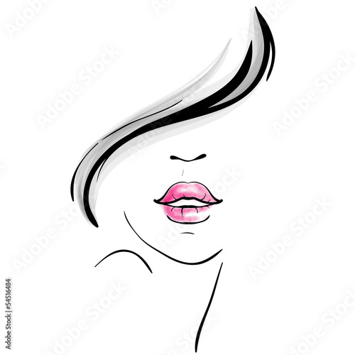 Young pretty woman portrait sketch