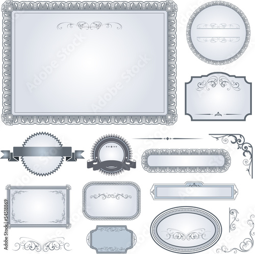 Diploma certificate template with additional design elements