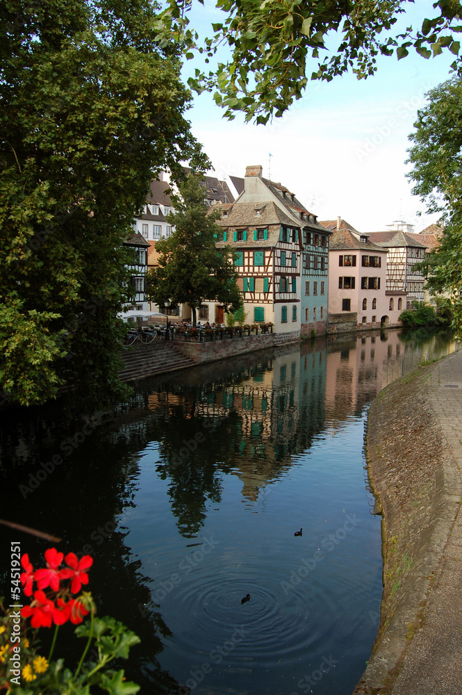 A view of the canals of Strasbourg - France