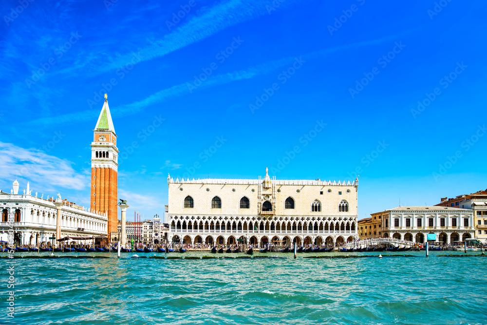 Venice landmark, Piazza San Marco view from sea. Italy
