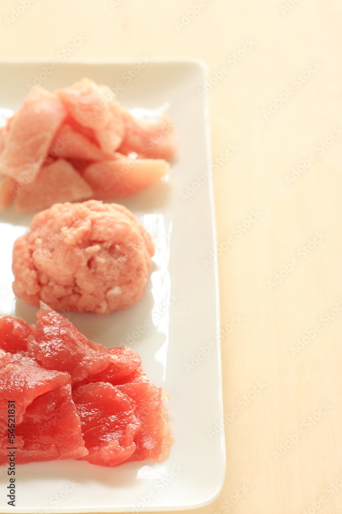 freshness japanese Maguro Sashimi on white dish freshness japanese Maguro Sashimi on white dish