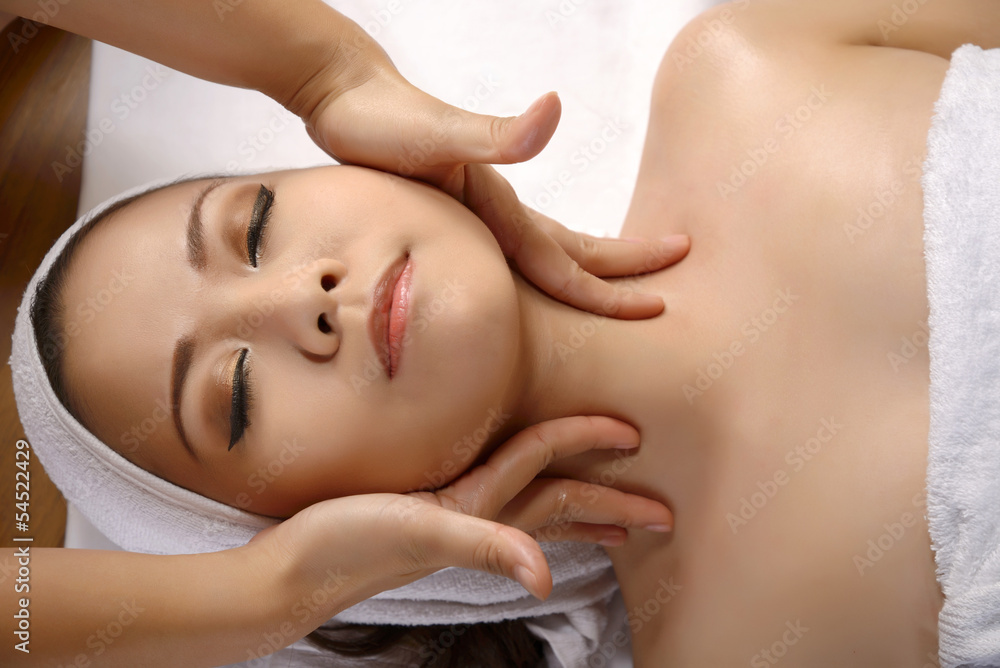 Asian Woman Get Facial Massage