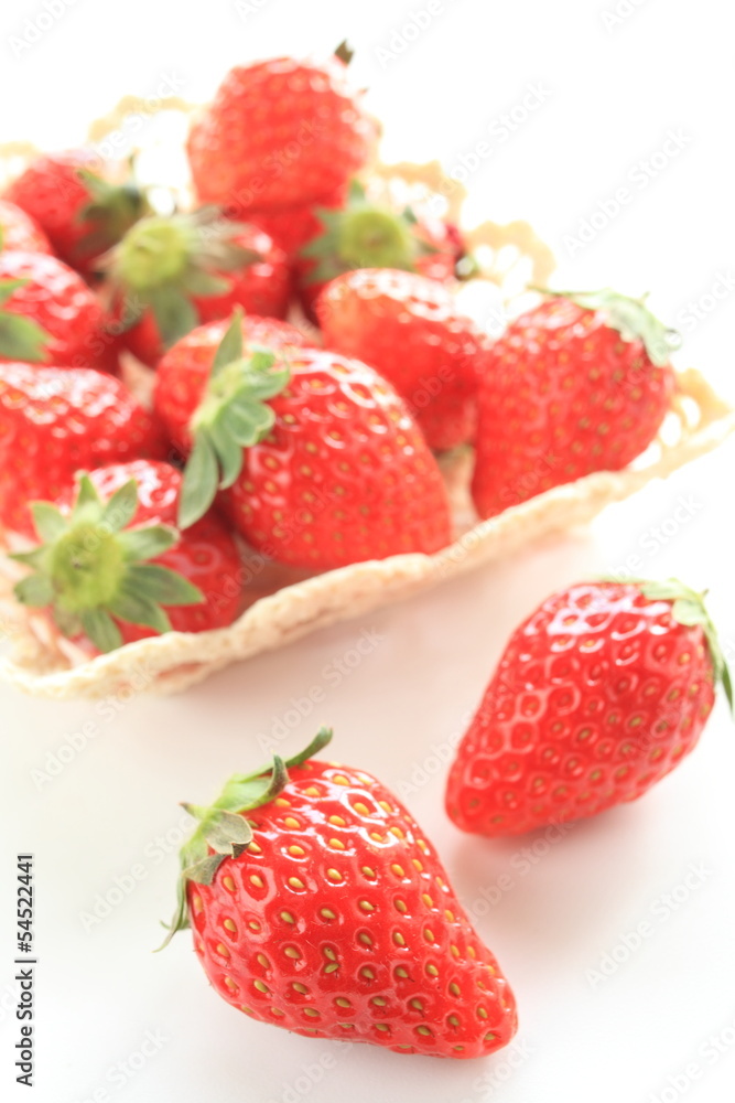 freshness strawberry from Japan on white background freshness strawberry from Japan on white background