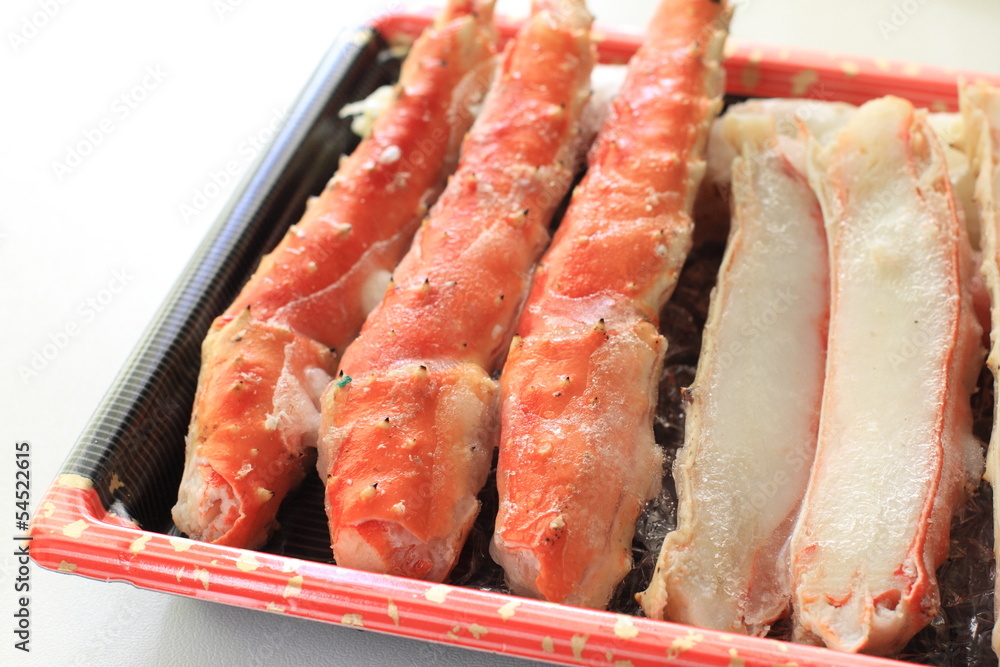 Japanese food, Frozen Zuwaikani on food tray Japanese food, Frozen Zuwaikani on food tray