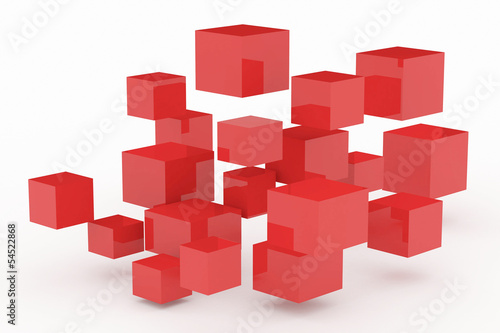 Abstract 3D glossy  cubes background.