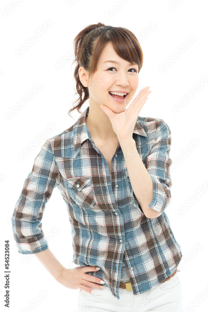 Beautiful asian woman relaxing on white background Beautiful asian woman relaxing on white background