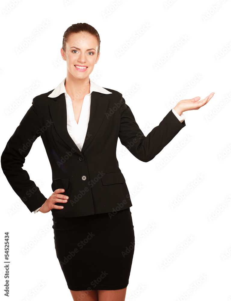 A young woman pointing at something A young woman pointing at something