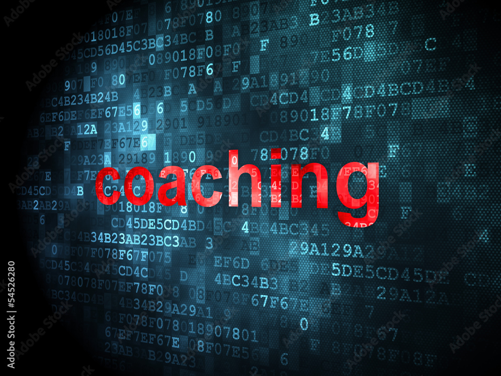 Fototapeta premium Education concept: Coaching on digital background