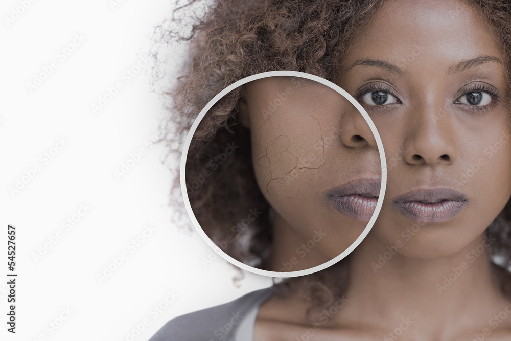 Fototapeta premium Close up of cheek of an attractive woman