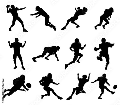 American football player silhouettes