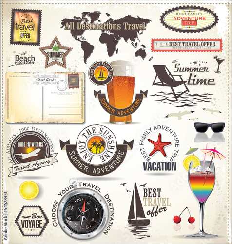 Summer stamps and labels
