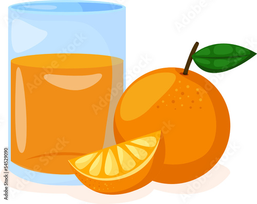 orange and orange juice in a glass