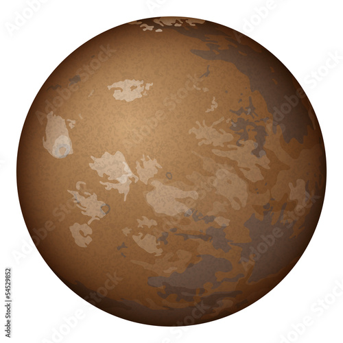 Planet Mars, isolated on white