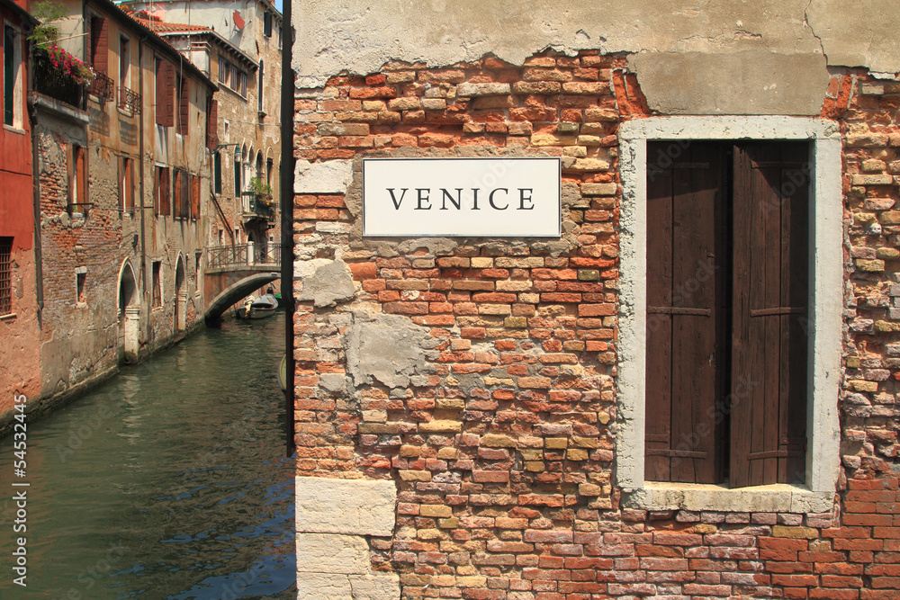 Fototapeta premium Traditional building wall in Venice, Italy