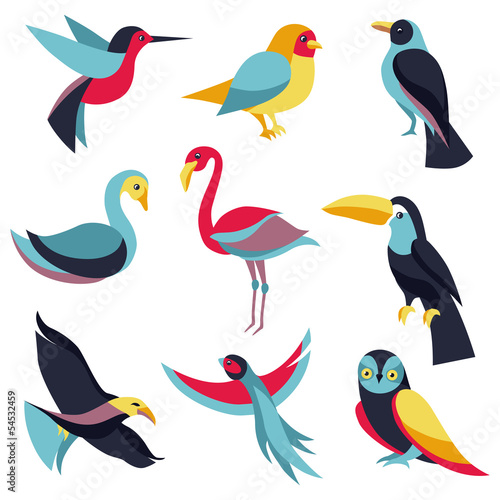 Vector set of logo design elements - birds signs
