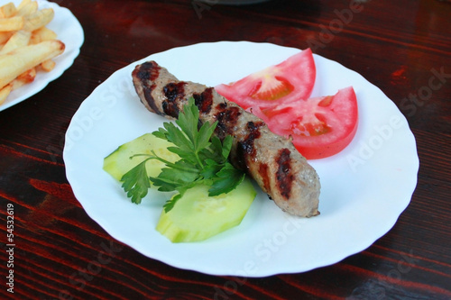 Bulgarian dish of grilled minced meat with spices
