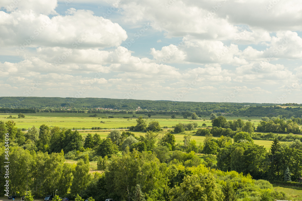 Blick in Oderbruch vom Schiffshebewerk Niederfinow Blick in Oderbruch vom Schiffshebewerk Niederfinow