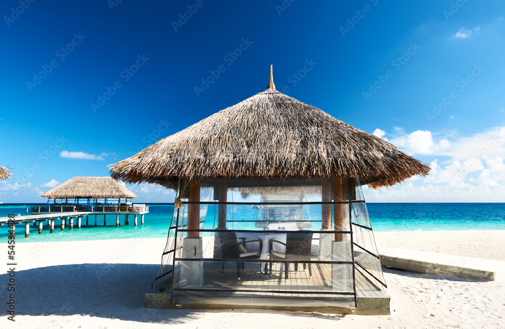 Beautiful beach with jetty