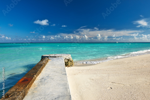 Beautiful beach with jetty