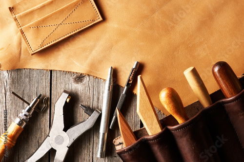 Leather crafting tools photo