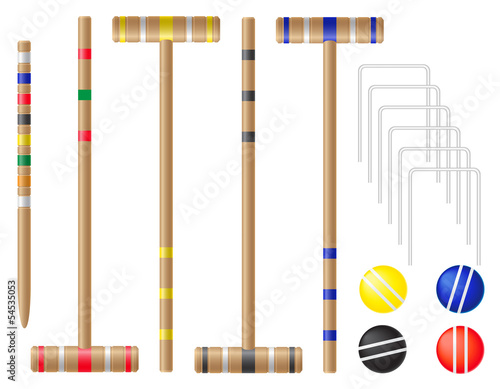 set equipment for croquet vector illustration