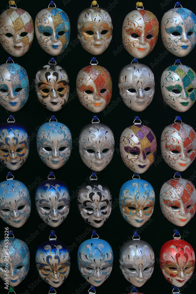 Group of Venetian carnival masks