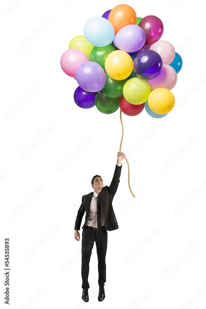 Businessman flying high Businessman flying high