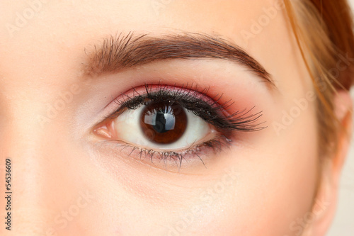 female eye with beautiful make-up