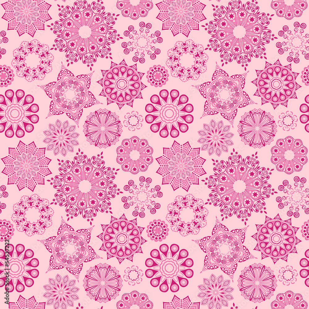 Floral seamless pattern with flowers. Copy square to the side an