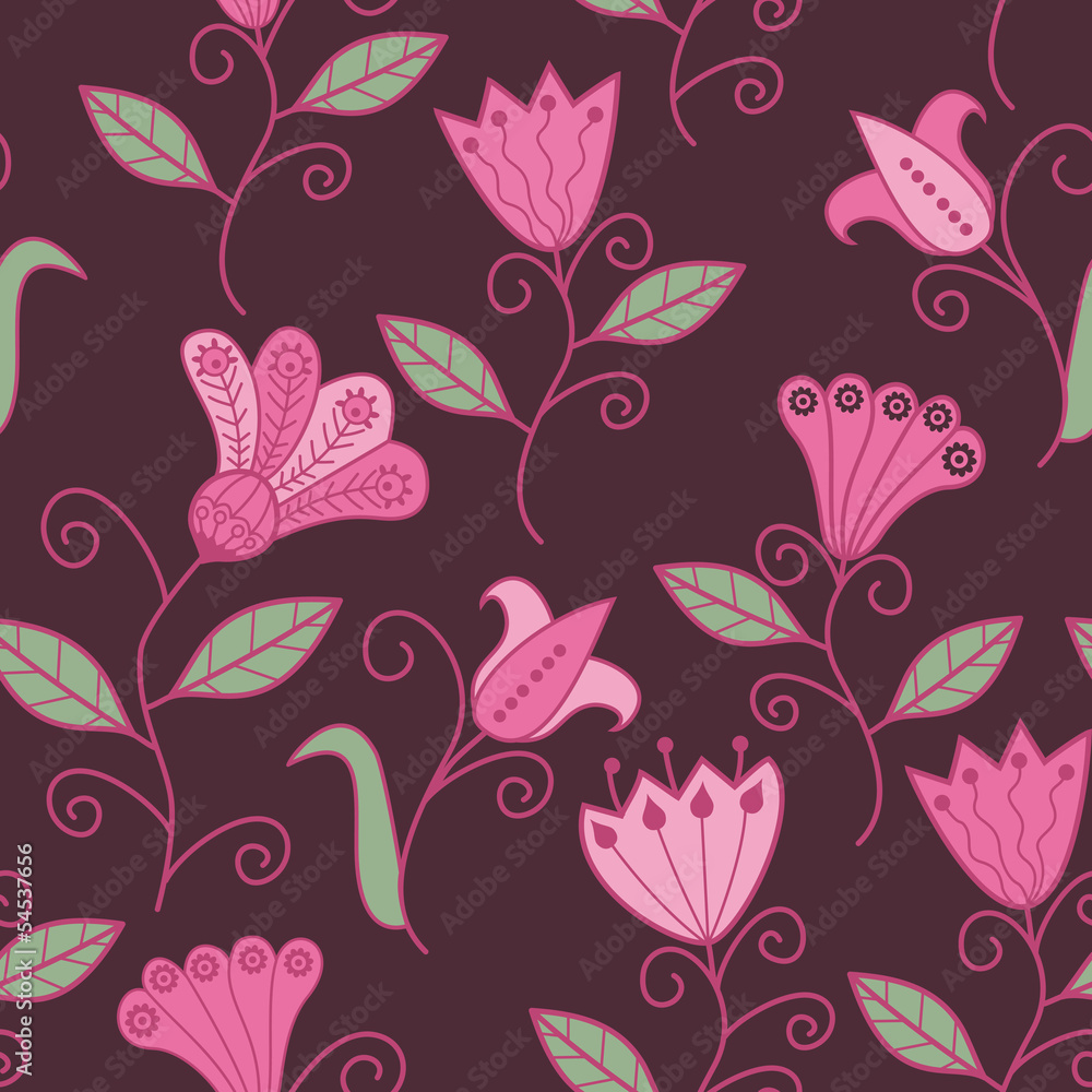 Fototapeta premium Seamless texture with flowers. Endless floral pattern. Seamless